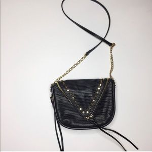 Anthropologie she+lo black leather crossbody bag